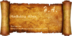 Hadházy Alex névjegykártya